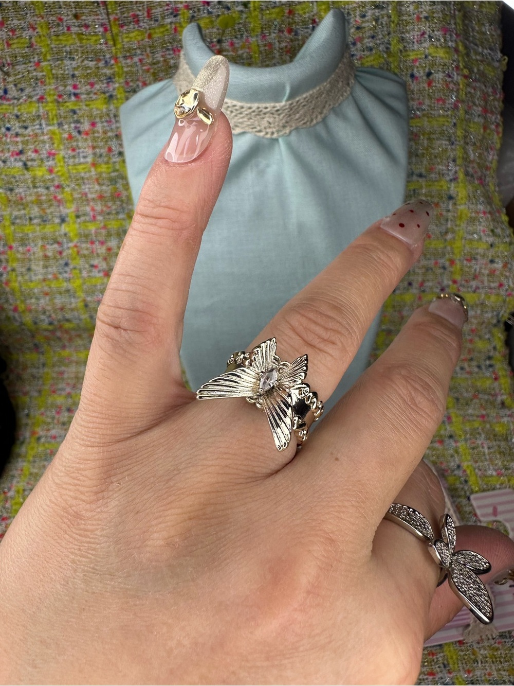 Silver Butterfly Statement Ring - Women's Jewelry open size 5 to 13